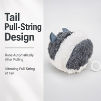 Nouvelle Souris Vibrante en Peluche pour Chat, Jouet Interactif à Tirer sur une Corde pour l'Auto-Entretenement des Chats, Fournitures pour Animaux de Compagnie, Jouet Souris