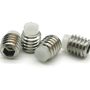 Juego de tornillos sin cabeza hexagonal de acero inoxidable 304/316, punta de nailon suave de PTFE estilo cabeza ovalada para plástico de aluminio y titanio - Product Image 2