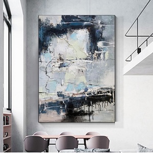 Toile de peintures à l'huile faites à la main, grande peinture abstraite, art fin, murale avec cadre, décoration de la maison, 1 pièce - Product Image 2