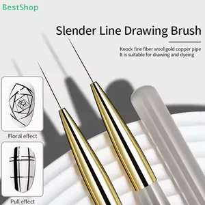 แปรงแต่งเล็บแบบบาง 5 ชิ้น – ชุดอุปกรณ์วาดภาพดอกไม้อะคริลิกและวาดเส้น - Product Image 4