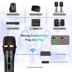 Sistema de Micrófono Inalámbrico Profesional W102, Cardioide, con Cancelación de Ruido, 2 Canales, Diversidad Real, Alcance de 50m, para Karaoke - Product Image 2