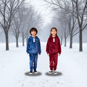 TE173R-1 Tuta in Pile per Bambini con Cappuccio, Tinta Unita, Casual, Invernale, Lunghezza Intera con Tasche Laterali, Vestibilità Regolare, Unisex - Product Image 2