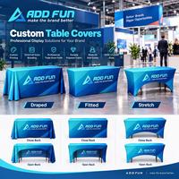 Housse de table extensible en polyester de 6 pieds avec logo personnalisé, impression couleur intégrale pour salon professionnel
