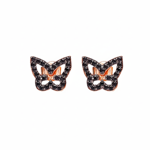 Black Zircon Butterfly Design Stud <b>Earrings</b> Turkish Wholesale Fashion 925 Sterling Silver Jewelry - Product Image 2