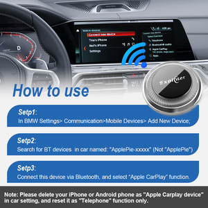 กล่อง Exploter <span class=keywords><strong>ApplePie</strong></span> <span class=keywords><strong>CarPlay</strong></span> Ai Box ระบบ Android13 ความจุ 8GB+128GB รองรับ Wireless Android Auto สำหรับรถยนต์ VW ID3 Porsche รองรับ OEM Wireless <span class=keywords><strong>CarPlay</strong></span> พร้อมแอป Play Box - Product Image 5