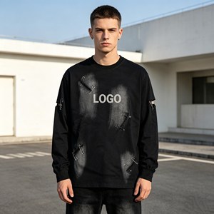 Servicio OEM, Sudadera de Diseño Moderno para Hombre, Cuello Redondo, Lavado Desgastado, Sudadera Extra Grande de Algodón para Hombre, Sudadera Vintage para Hombre - Product Image 4