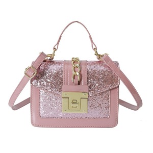 Luxury Designer 2024 Women's Shoulder Bags Famous Brand Sac Main PU Leather <strong>Sequins</strong> Chains Fashion <strong>Handbags</strong> for Ladies - Product Image 1