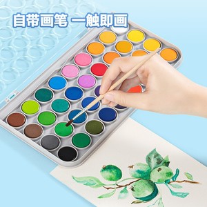 Pinturas de acuarela sólidas Deli, juego de 36 colores para estudiantes y niños, suministros de arte lavables - Product Image 2