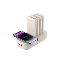 Banque d'alimentation partagée 10000mAh 4 ensembles 40000mAh Batterie portable Chargeur rapide Partage sans fil Banques d'alimentation Station d'alimentation pour téléphone