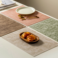 Set de table carré en cuir gaufré double face de luxe léger, imprimé en relief, pour restaurant, hôtel, promotionnel, cadeau d'entreprise