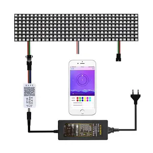 Matriz de painel pixel ws2812b, endereçável individualmente com 5v led fonte de alimentação e controlador sp110e wi-fi ble