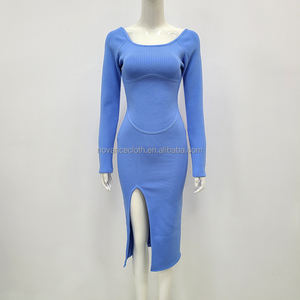 Novance B3109 nuove idee di prodotto 2022 abiti da sera <span class=keywords><strong>con</strong></span> <span class=keywords><strong>spacco</strong></span> a taglio basso Sexy <span class=keywords><strong>donna</strong></span> abito <span class=keywords><strong>lungo</strong></span> <span class=keywords><strong>con</strong></span> fasciatura elasticizzata taglie forti - Product Image 4