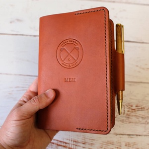 Boshiho High Quality Personalized Italian Leather <b>Golf</b> Scorecard Holder with Pen Loop and Customizable Size - Product Image 1