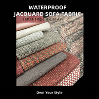 Tissu d'ameublement jacquard imperméable en rayonne/polyester, résistant à l'huile et à l'abrasion, avec motifs arabes dorés, échantillon gratuit