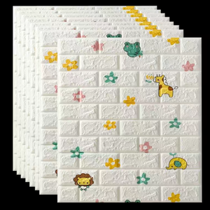 Phòng trẻ em túi mềm chống va chạm phim hoạt hình XPE 3D bọt tường Giấy DIY trang trí nhà - Product Image 3