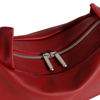 Sac à bandoulière en cuir léger et souple avec double fermeture éclair, sac hobo minimaliste pour les trajets quotidiens