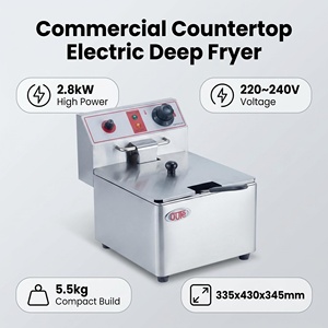 Friteuse électrique de comptoir en acier inoxydable de qualité commerciale pour usage domestique et professionnel - Product Image 3