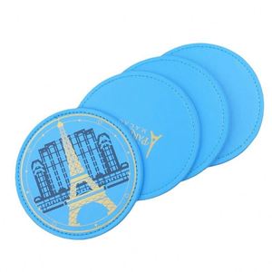 Sous-verres personnalisés avec logo en relief, sous-verres en cuir PU vierges, sous-verres haut de gamme pour restaurant, café, famille - Product Image 1