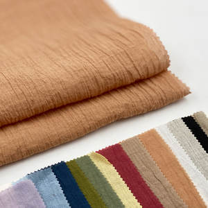 Lightweight Dresses Blouse Stone Washed Pure Colors Crinkle Crepe 55% Ramie 45% Lyocell Blended Fabric for <strong>Shirting</strong> - Product Image 6