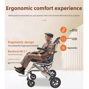 8.8 kg Light Weight Portable Folding Traveling Wheelchair with Carry Bag for Elderly People Easy to Use - Product Image 2