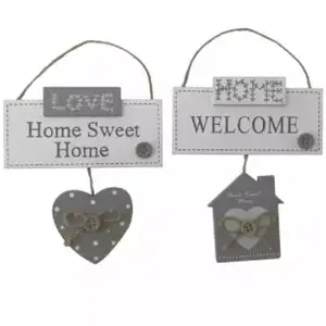 Wholesale Rustic House Shape Home Decoration Wood Love Family Gift Small Wooden Hanging Wall Mount Plaque Sign Board