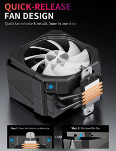 Refroidisseur CPU ARGB upHere, ventilateur CPU <span class=keywords><strong>RGB</strong></span> 120 mm, refroidisseur d'air pour CPU compatible avec LGA1851, 1700, AM5, AM4, LGA1200, Intel, AMD, ventilateur de refroidissement pour PC - Product Image 5