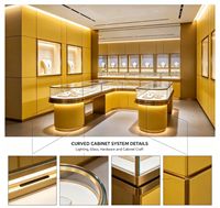 Vitrine de luxe pour bijoux avec éclairage LED et fond en verre, support mural, écologique, durable, couleurs personnalisables