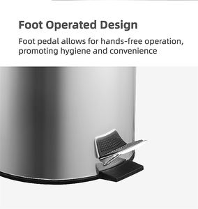 3L छोटे दौर पैर कदम धातु कूड़ेदान ढक्कन के साथ स्टेनलेस स्टील कचरा बिन रसोई कचरा कर सकते हैं - Product Image 4