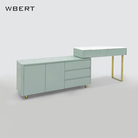 Meuble sous-vasque WBERT Light luxe en bois massif, commode, armoire de rangement intégrée, table de maquillage pour chambre à coucher, bureau