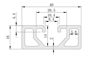 โปรไฟล์อลูมิเนียมอัลลอยด์อุตสาหกรรม ซีรีส์ 6000 รุ่น T5 1640Q สำหรับรางกรอบประตู พร้อมบริการตัด - Product Image 5
