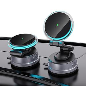 Cargador Inalámbrico Ajustable de 15W con Carga Rápida, Puerto Tipo-C, Soporte Universal para Teléfono de Coche con Luz y Sujeción Automática - Product Image 2