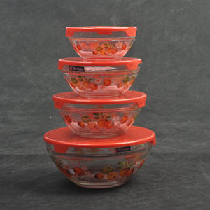 Gran oferta de cuencos de vidrio de borosilicato alto, juego de ensaladeras con tapa - Product Image 1