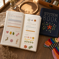 Livre de broderie en lin en gros, personnalisé OEM, pré-imprimé, pour la pratique de la broderie, idéal pour les débutants, livre d'apprentissage de la couture DIY