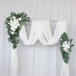 Swag artificial para decoração de casa, flores verdes de rosa peônia de giros para casamento