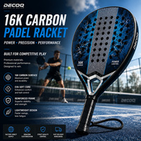 Raquette de padel professionnelle en fibre de carbone 16k, surface rugueuse, noyau EVA, raquette de padel de tournoi, vente en gros, logo personnalisé, prix d'usine