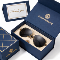 Boîte à tiroir personnalisée et boîte cadeau noire pour lunettes de soleil, boîte à tiroir en papier noir