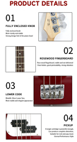 Guitare Basse Électrique 4 Cordes KB-01 Professionnelle Usine OEM Vente en Gros Basse – Instruments de Musique et à Cordes