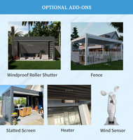 Pergola personnalisée Amas, imperméable, 6x4, en aluminium, avec toit à lamelles automatiques, pergola bioclimatique en aluminium, toit à lamelles