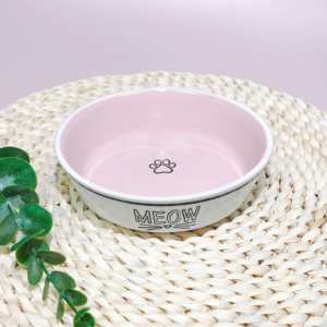 Handgeschilderde schattige keramische voerbak voor katten & honden, hoge voet, nekbescherming, water- & snackbak, kleine afwijking - Product Image 2