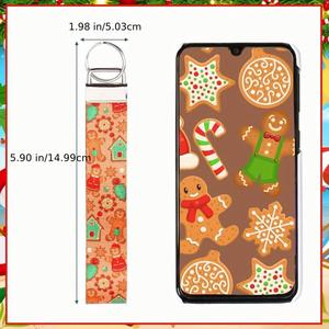 Custom Christmas Gingerbread Keychain Lanyards Festive <b>Wristlet</b> Straps for Keys Party Favors and Holiday Gifts - Product Image 6