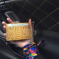 Porte-Cartes d'Identité et de Crédit Minimaliste, Fin, Professionnel, OEM ODM Personnalisé, de Luxe, Fait à la Main, en Cuir 100% Véritable de Peau de Serpent