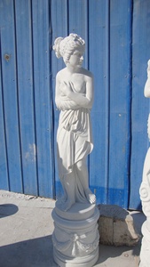 Statues en marbre blanc naturel grandeur nature personnalisées de haute qualité Statue quatre saisons Sculpture de dame en marbre avec base - Product Image 3