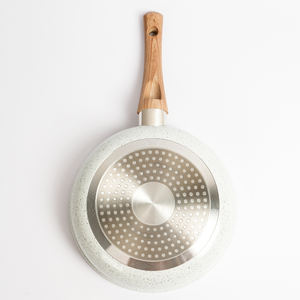 مقلاة ألمنيوم بطلاء غير لاصق وشعار مخصص وقاعدة للطبخ بالحث الحراري وتصميم رخامي متين للاستخدام في المطبخ - Product Image 4