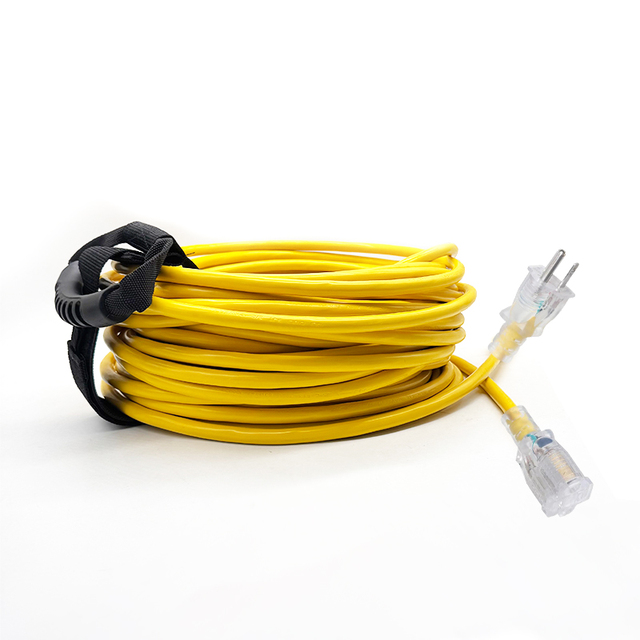 12 Gauge 12/3 SJTW Heavy Duty Outdoor Extension Cord 3 Prong NEMA 5-15P Male to 5-15R Lighted End Female Wire for Power Tools