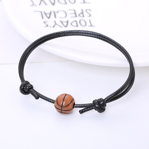 Moda personalizada Deportes conocer <span class=keywords><strong>Victoria</strong></span> Baloncesto Fútbol pulsera tejida a mano bola ajustable pulsera de cuerda con cuentas - Product Image 2