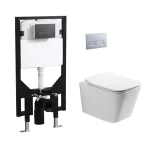Banheiro suspenso com tanque de água, conjunto de louças sanitárias para banheiros, cisternas escondidas na parede