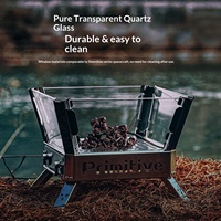 Poêle à bois portable en acier inoxydable pour camping extérieur, support de feu de camp pliable, microcristallin