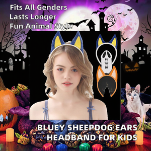 Serre-têtes en plastique unisexe taille unique pour toute la famille, motif <span class=keywords><strong>dessin</strong></span> <span class=keywords><strong>animé</strong></span>, oreilles de berger, style <span class=keywords><strong>Bluey</strong></span>, vente en gros - Product Image 2