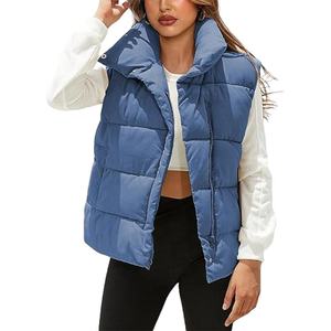 Vestes et gilets pour femmes sur mesure en gros, mode, boutonnées, sans manches, gilet pour femmes, haut rembourré, gilet matelassé pour femmes - Product Image 4