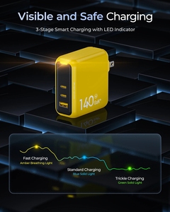 AOHI Magcube 140W USB C Chargeur PD3.1 GaN Charge Rapide Type-C Adaptateur Téléphone Haute Vitesse pour Macbook iPhone 14 Pro Max 13 - Product Image 6